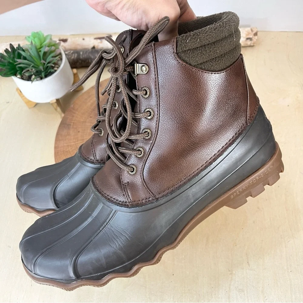 Sperry Men’s Thinsulate Duck Boots Brown Size 10 Waterproof Winter